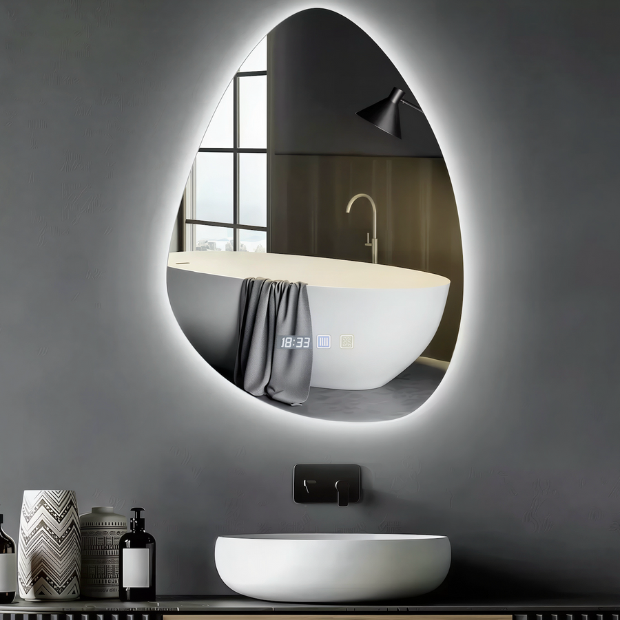 Miroir LED Elyor - éclairage allumé