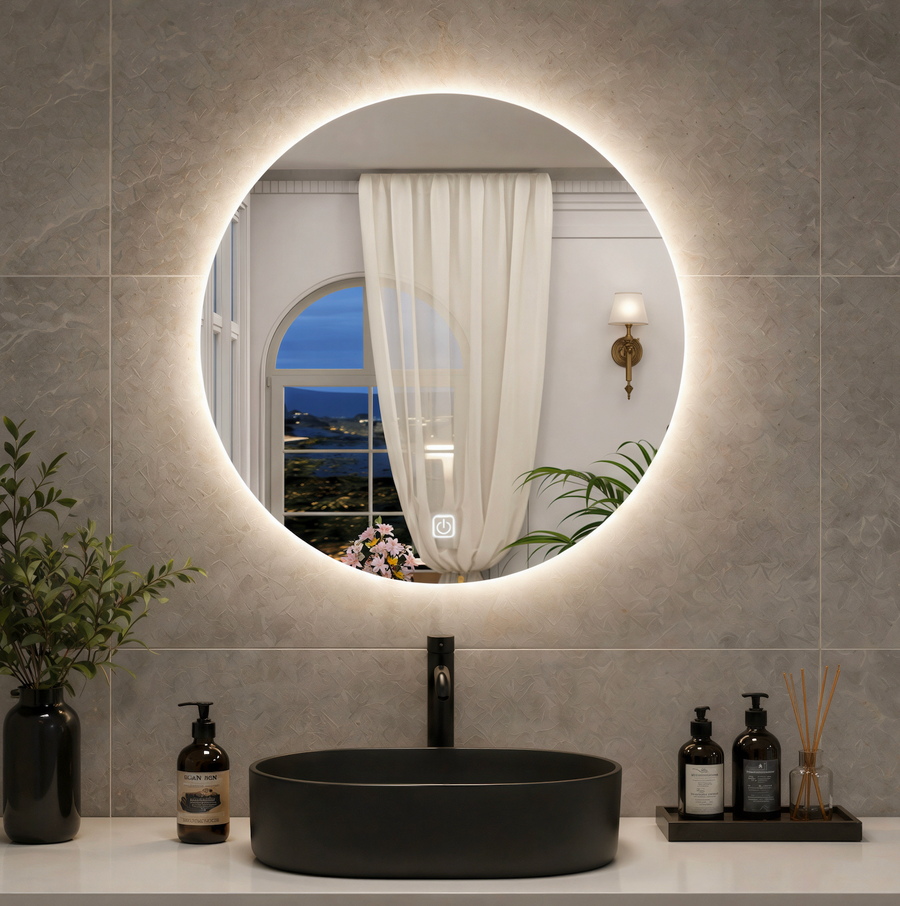 Miroir rond Aviron - détail finition