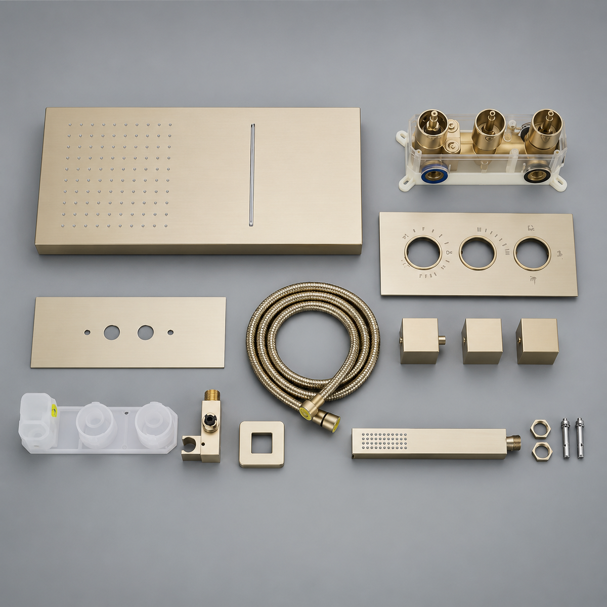 Colonne de Douche Thermostatique Cascade 3 Voies – finition or – vue 3