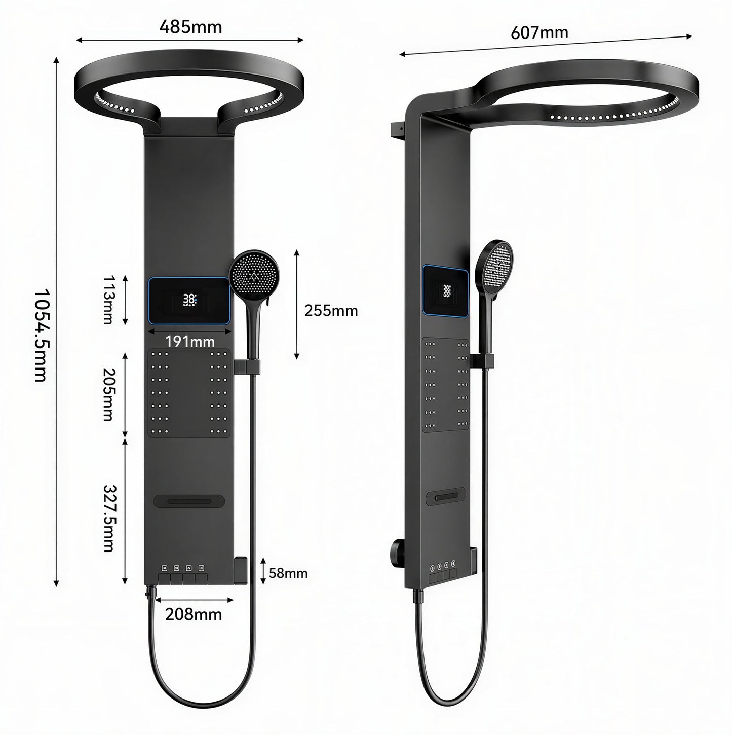 Colonne douche thermostatique - finition