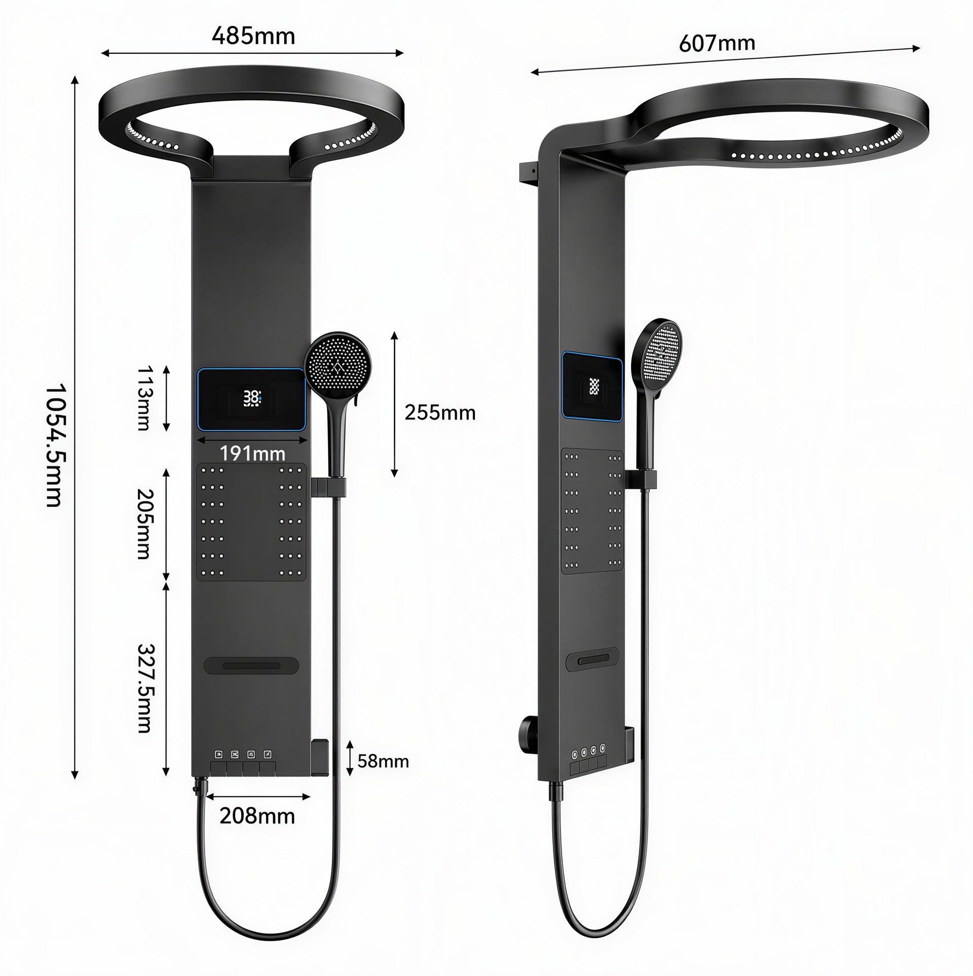 Colonne douche thermostatique - finition