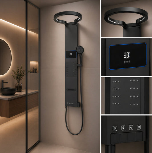 Colonne douche thermostatique - détail commandes
