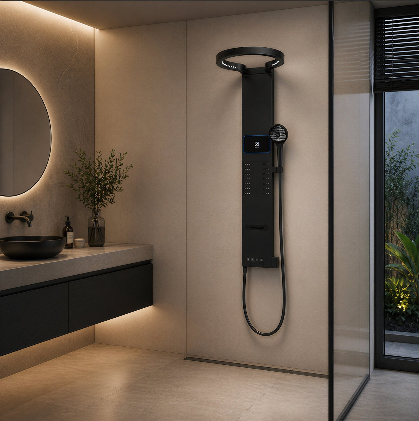 Colonne douche thermostatique - détail jets