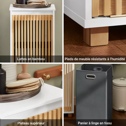 Meuble colonne bois - détail finition