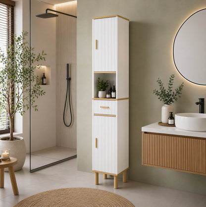 Colonne rangement salle de bain - vue ouverte
