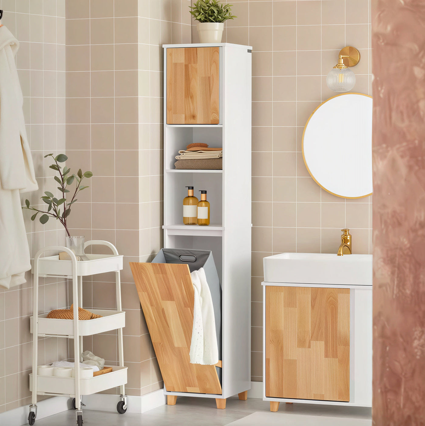 Colonne salle de bain - détail finition