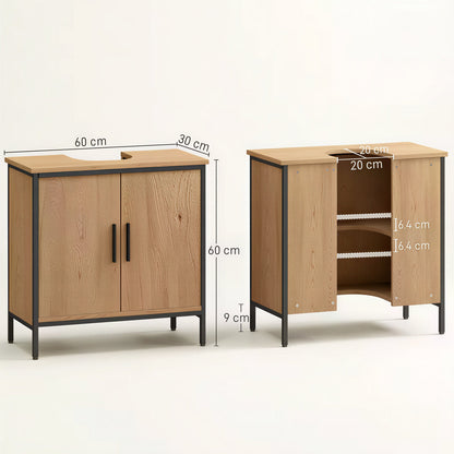 Meuble bois sous vasque - vue de face