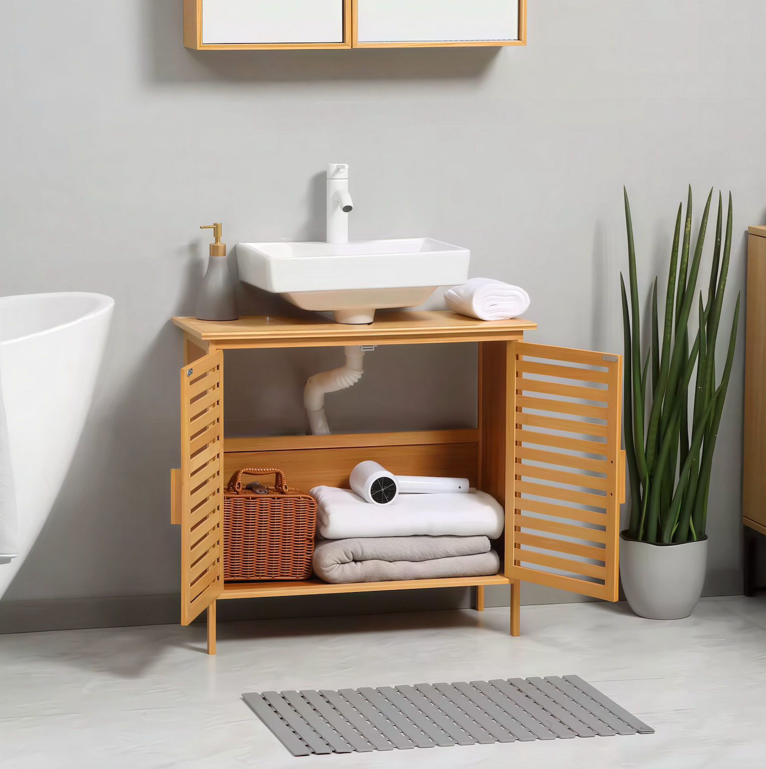 Meuble sous vasque salle de bain - vue latérale