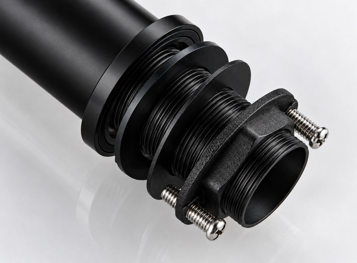 Mitigeur lavabo laiton poignée moletée noir mat – détail de la fixation