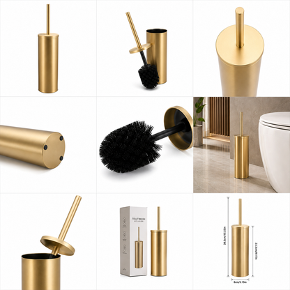 Brosse toilette suspendue coloris or